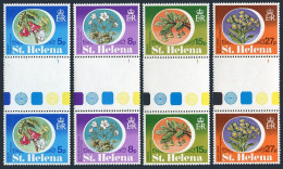 St Helena 344-347 Gutter,MNH.Michel 333-336. Flowers 1981.Redwood,Black Cabbage, - Sint-Helena
