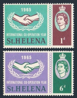 St Helena 182-183, MNH. Michel 169-170. International Cooperation Year ICY-1965. - Isla Sta Helena
