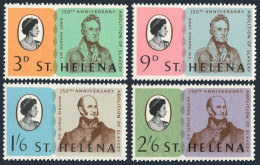 St Helena 205-208, MNH. Mi 192-195. Abolition Of Slavery-150. 1968. Hudson Lowe. - Isola Di Sant'Elena