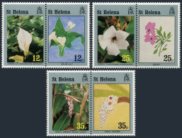 St Helena 616-618 Pairs,MNH. Flowers 1994.Lily,Ebony,Shell Ginger.Child Painting - Isla Sta Helena