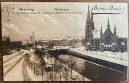Strasbourg Enneigé - Bonne Année - Environs De L'église Protestante De La Garnison - Felix Luib - 29/12/1907 - Strasbourg
