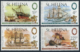 St Helena 279-282, MNH. Mi 266-269. East India Company Charter-300, 1973. Ships. - Isla Sta Helena