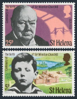 St Helena 285-286,286a Sheet,MNH. Sir Winston Churchill-100,1974.Blenheim Palace - St. Helena