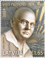 Latvia - 2024 - Vilis Pludonis, Latvian Writer - Mint Stamp - Lettonia