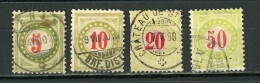 SUISSE - TIMBRE TAXE - N° Yt 30+31+32+33 Obli. - Strafportzegels