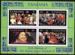 Tanzania 336a, MNH. Michel Bl.64. Queen Elizabeth QE II, 1987. - Tanzania (1964-...)