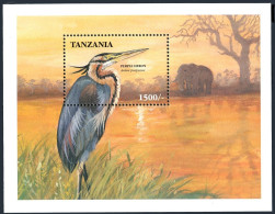 Tanzania 1796, MNH. Birds 1999: Purple Heron. - Tanzania (1964-...)