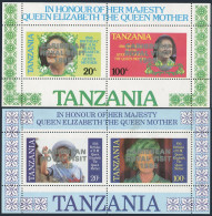 Tanzania 297a-298a,MNH.Mi Bl.49,52. Caribbean Royal Visit 1985. Queen Mother. - Tansania (1964-...)