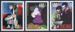 Tanzania 1759-1761, 1762 Sheet, MNH. Pablo Picasso Paintings, 1998. - Tanzanie (1964-...)