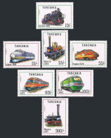 Tanzania 800-806,807,MNH.Michel 1022-1028,1029 Bl.165. World Locomotives,1991. - Tanzanie (1964-...)