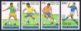 Tanzania 518-521,MNH.Michel 664-667. World Soccer Cup Italy-1990. - Tansania (1964-...)