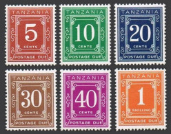Tanzania J1c-J6c Perf 15,MNH.Michel P13-P18. Postage Due Stamps 1973.Numeral. - Tansania (1964-...)