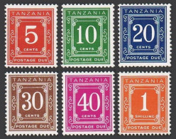 Tanzania J1a-J6a Perf 14x13.5,MNH.Michel P1-P6. Postage Due Stamps 1967.Numeral. - Tansania (1964-...)