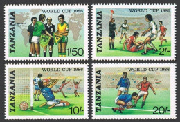 Tanzania 341-344,MNH.Michel 342-345. World Soccer Cup Mexico-1986. - Tansania (1964-...)