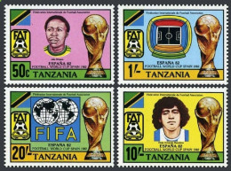 Tanzania 197-200,MNH.Michel 197-200. World Soccer Cup Spain-1982.Famous Players. - Tansania (1964-...)