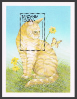 Tanzania 1815,MNH. Cats 1999.Cream Tabby European Shorthair.Butterfly. - Tanzania (1964-...)