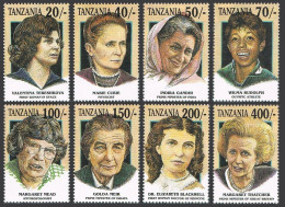 Tanzania 998a-998h,999,MNH.Michel 1565-1572,Bl.223. Famous Women, 1993. - Tanzania (1964-...)