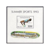 Tanzania 1025,lightly Hinged.Michel 1474 Bl.212. Sport 1992:High Jump. - Tanzanie (1964-...)