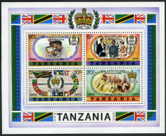Tanzania 102a Small Letters,MNH.Mi Bl.12-II. Coronation Of QE II,25th Ann.1978. - Tansania (1964-...)