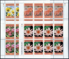 Tanzania 315-318 Sheets, MNH. Michel 324-327. Indigenous Flowers 1986. - Tansania (1964-...)