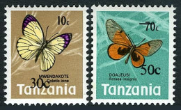Tanzania 135-136, MNH. Michel 121-122. Butterflies 1979, New Value. - Tansania (1964-...)