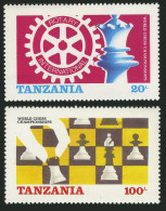Tanzania 304-305,305a,MNH.Mi 313-314,Bl.54 Rotary-1986.World Chess Championships - Tanzania (1964-...)