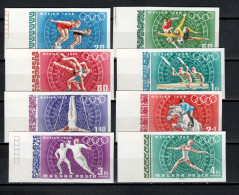 Hungary 1968 Olympic Games Mexico, Football Soccer, Athletics, Equestrian, Wrestling, Fencing Set Of 8 Imperf. MNH - Ete 1968: Mexico