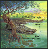 Tanzania 1429,MNH.Michel 2217 Bl.302. Predatory Animals 1995.Alligator. - Tansania (1964-...)