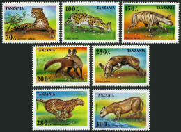 Tanzania 1422-1428,1429,MNH.Michel 2210-2217 Bl.302. Predatory Animals 1995. - Tansania (1964-...)