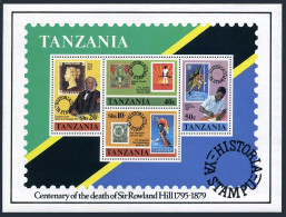 Tanzania 144a Sheet, MNH. Mi Bl.20. Sir Rowland Hill, 1979. Stamps,Giraffe,Flag. - Tanzanie (1964-...)