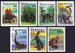 Tanzania 759-765,766,MNH.Michel 854-860,Bl.166. Dinosaurs 1991. - Tanzania (1964-...)