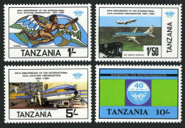 Tanzania 246-249,249a,MNH.Michel 246-249,Bl.38. ICAO,40th Ann.1984.Icarus,Plane. - Tanzanie (1964-...)