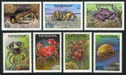 Tanzania 1295-1301,1302,MNH.Michel 1923-1929, 1930 Bl.269. Crabs 1994. - Tansania (1964-...)