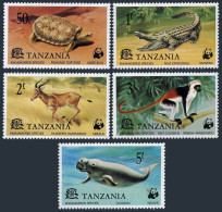 Tanzania 82-86, MNH. Endangered Species, WWF 1977. Tortoise, Crocodile, Dugong, - Tanzania (1964-...)
