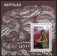 Tanzania 1135,MNH.Michel 1510 Bl.220. Reptiles 1993. Vipera Berus. - Tanzanie (1964-...)