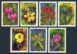 Tanzania 1303-1309,1310,MNH.Michel 1880-1886,Bl.263. Tropical Flowers 1995. - Tanzania (1964-...)