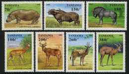 Tanzania 1380-1386,1387,MNH.Michel 2025-3032 Bl.279. Hoofed Animals 1995. - Tansania (1964-...)