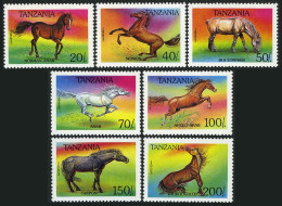 Tanzania 1152-1158,1159,MNH.Michel 1677-1683,Bl.235. Horses 1993. - Tansania (1964-...)