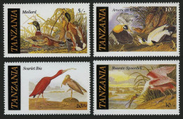Tanzania 306-309,MNH.Michel 315-318. Audubon's Birds 1986.Mallard,Eider,Ibis, - Tanzania (1964-...)