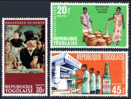 Togo 637-639, MNH. Mi 641-643. Beer Industry, 1968.The Beer Drinkers, By Manet. - Togo (1960-...)