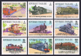 Togo 1264-1274,MNH.Mi 1807-1817. Trains History Of Africa,1984.Locomotives. - Togo (1960-...)