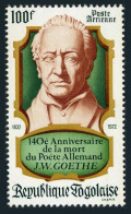 Togo C190, MNH. Michel 953. Johann Wolfgang Von Goethe, 1972. - Togo (1960-...)