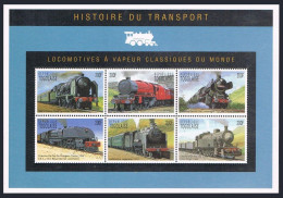 Togo 1677 Af Sheet,MNH. History Of Transportation,1995.Steam Locomotives. - Togo (1960-...)
