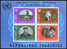 Togo C138a,MNH.Michel Bl.51. UN,25th Ann.1970.Renoir,van Gogh,Vittore Carpaccio. - Togo (1960-...)