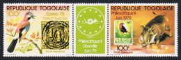 Togo C363-C364a/green Label, MNH. Mi 1322-1323. PHILEXPO-1978.Warthog, Firecrest - Togo (1960-...)