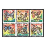 Togo 1553-1558,MNH.Michel 2153-2158. Boy Scouts 1990.Mushrooms,Butterflies.  - Togo (1960-...)