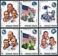 Togo 741-745, C135, MNH. Mi 808-813. Apollo 11,12,13 Flights. Astronauts, 1970. - Togo (1960-...)