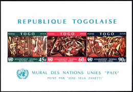 Togo C78a Sheet,MNH.Michel Bl.30. UN 1967.Mural By Jose Vela Zanetti. - Togo (1960-...)