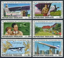 Togo 957-C315,C315a, MNH. Mi 1227-1232, Bl.116. Lindbergh, Transatlantic Flight. - Togo (1960-...)