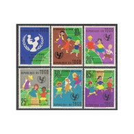 Togo 411-416,416a Sheet,MNH.Michel 329-334,Bl.7. UNICEF,15th Ann.1961.Children. - Togo (1960-...)